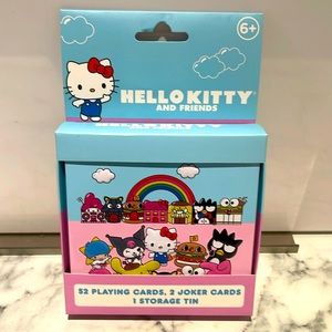 NWT/HELLO KITTY & FRIENDS 52 Playing Cards in Storage Tin